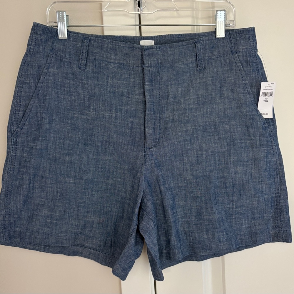 GAP Chambray Blue Downtown Khaki Short 5” Inseam, 12 Tall Lightweight Shorts